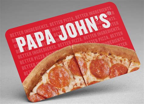 Papa johns gift card balance - Papa John's Gift Card (Email Delivery) Papa John's. 4.2 out of 5 stars with 5 ratings. 5. $25.00 - $50.00. When purchased online. Add to cart. Explore more of what ... 
